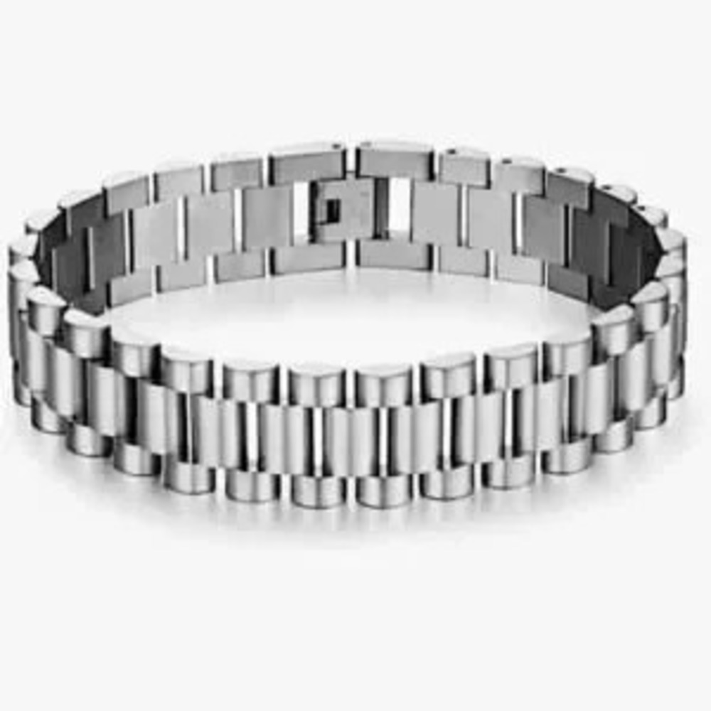 Silver Link Watch Band Bracelet Chain Link Unisex
